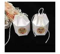 yaoqijie 25 / 50pcs Caja de papel Kraft Caja de cartón Hexagon Caja de caramelo con cuerda de cáñamo Bricolaje Favor y regalos fiesta de navidad decoración de la boda lasting ( Color : Style 6 , Size