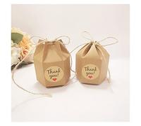 yaoqijie 25 / 50pcs Caja de papel Kraft Caja de cartón Hexagon Caja de caramelo con cuerda de cáñamo Bricolaje Favor y regalos fiesta de navidad decoración de la boda lasting ( Color : Style 3 , Size