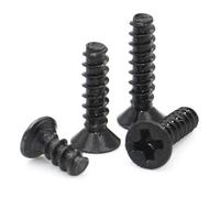 yaoqijie 50-500 piezas M1 .2 M2 Mini tornillo de acero al carbono negro con cabeza avellanada empotrada en cruz, autorroscante cola plana lasting(3mm. 4mm,M2.0 x (100pcs))