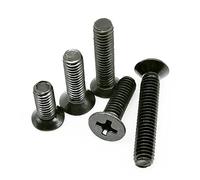 yaoqijie 50 tornillos de cabeza avellanada plana Phillips acero al carbono, tamaño pequeño, color negro, M1, .2, .4, .6, M2, .5, GB819 lasting(6mm,M1.2)