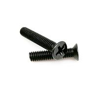 yaoqijie 50 tornillos de cabeza avellanada plana Phillips acero inoxidable 304, tamaño mini, negro, M1.2, .4, .6, M2, .5, M3, M4 lasting(Black carbon steel,3MM_M1.6)