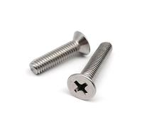 yaoqijie 50 tornillos de cabeza avellanada plana Phillips acero inoxidable 304, tamaño mini, negro, M1.2, .4, .6, M2, .5, M3, M4 lasting(304 stainless steel,5MM_M1.2)