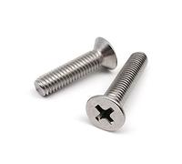 yaoqijie 50 tornillos de cabeza avellanada plana Phillips acero inoxidable 304, tamaño mini, negro, M1.2, .4, .6, M2, .5, M3, M4 lasting(304 stainless steel,4MM_M1.6)