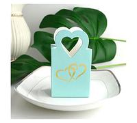 yaoqijie 50 unids blanco rosa azul creativo europeo caramelo caja de caramelo amor corazón mini bolso boda fiesta de boda bocadillo bocadillo bolsas de regalo lasting ( Color : Blu , Size : 6x3.8x10.5