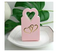 yaoqijie 50 unids blanco rosa azul creativo europeo caramelo caja de caramelo amor corazón mini bolso boda fiesta de boda bocadillo bocadillo bolsas de regalo lasting ( Color : Rosa , Size : 6x3.8x10.