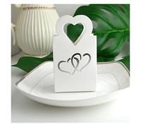 yaoqijie 50 unids blanco rosa azul creativo europeo caramelo caja de caramelo amor corazón mini bolso boda fiesta de boda bocadillo bocadillo bolsas de regalo lasting ( Color : Bianco , Size : 6x3.8x1