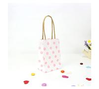 yaoqijie 50pc Stripes / Points Favores de boda y regalos Ajuste for los huéspedes Decoraciones de la fiesta de cumpleaños Niños Papel Bolsas de regalo con asas lasting ( Color : Pink Points , Size : 1