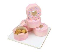 yaoqijie 50pcs donut kraft caramelo caja de regalo hexágono caja de embalaje de chocolate dulce Bricolaje Favor de la caja de cumpleaños de la caja de regalo decoración de la boda lasting ( Color : Ro