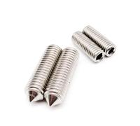 yaoqijie 50pcs M3 DIN914 304 Stainless Black Grade 12.9 Steel Hex Hexagon Socket Tapered End Grub Bolt Cone Point Set Screw lasting(304 stainless steel,5MM_50PCS M3)