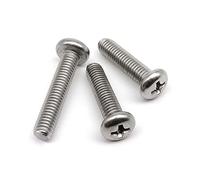 yaoqijie 50X M1 .2 .4 .6 M2 .5 M3 Mini Micro Pequeño Ligero Negro A2 304 Acero Inoxidable Cruz Phillips Tornillo de Cabeza Plana Perno Redondo lasting(304 stainless steel,4MM_M1.2)