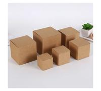 yaoqijie Caja de cartón blanca cuadrada de 50pcs kraft papel cuadrado Bricolaje Caja de regalo for galletas de jabón Joyas Regalo Empaquetado Caramelo Galletas Pastel de pastel lasting ( Color : Brown