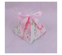 yaoqijie Caja de embalaje de regalo de la boda de la boda del favor de la boda de la pirámide triangular del tamaño de la boda for el evento del invitado Suministros de la fiesta Cajas de regalo con c