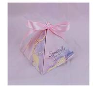 yaoqijie Caja de embalaje de regalo de la boda de la boda del favor de la boda de la pirámide triangular del tamaño de la boda for el evento del invitado Suministros de la fiesta Cajas de regalo con c