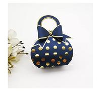 yaoqijie Caja de regalo de punto de bolso creativo con cajas de nudos de arco for regalos Caja de envasado de dulces Boda Favor de bodas Favores de ducha Cumpleaños lasting ( Color : Blu , Size : 100P