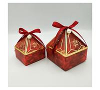 yaoqijie Caja de regalo Suministros de boda Fiesta Caja de caramelo Cajas de chocolate Cajas de chocolate Nuevo Prismático Creativo Bronceado de bronceado lasting ( Color : Red-Pearl , Size : S 7X7X8C