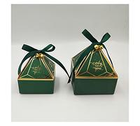 yaoqijie Caja de regalo Suministros de boda Fiesta Caja de caramelo Cajas de chocolate Cajas de chocolate Nuevo Prismático Creativo Bronceado de bronceado lasting ( Color : Green-Bell , Size : S 7X7X8