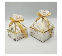yaoqijie Caja de regalo Suministros de boda Fiesta Caja de caramelo Cajas de chocolate Cajas de chocolate Nuevo Prismático Creativo Bronceado de bronceado lasting ( Color : Marble-Tag , Size : S 7X7X8