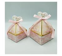 yaoqijie Caja de regalo Suministros de boda Fiesta Caja de caramelo Cajas de chocolate Cajas de chocolate Nuevo Prismático Creativo Bronceado de bronceado lasting ( Color : Pink-Tag , Size : S 7X7X8CM