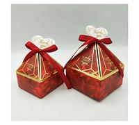 yaoqijie Caja de regalo Suministros de boda Fiesta Caja de caramelo Cajas de chocolate Cajas de chocolate Nuevo Prismático Creativo Bronceado de bronceado lasting ( Color : Red-Tag , Size : S 7X7X8CM_