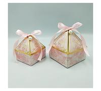 yaoqijie Caja de regalo Suministros de boda Fiesta Caja de caramelo Cajas de chocolate Cajas de chocolate Nuevo Prismático Creativo Bronceado de bronceado lasting ( Color : Pink-Pearl , Size : S 7X7X8