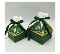 yaoqijie Caja de regalo Suministros de boda Partido Caja de dulces Baby Ducha Papel Cajas de chocolate New Prismatic Creative Broncying Packaging Cajas lasting ( Color : Green-Tag , Size : L 8.5X8.5X1