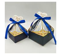 yaoqijie Caja de regalo Suministros de boda Partido Caja de dulces Baby Ducha Papel Cajas de chocolate New Prismatic Creative Broncying Packaging Cajas lasting ( Color : Blue-Tag , Size : L 8.5X8.5X10