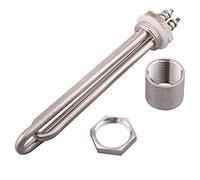 yaoqijie Calentador DC 12V 600W 400w 300w & Contratuerca y Accesorios Elemento calentador de agua solar con rosca DN25 de 1" lasting(LocknutXAccessories,600W)