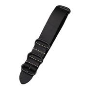 yaoqijie Capa superior de cuero de vaca Retro hecho a mano Crazy Horse cuero Zulu correa de reloj 18mm 20mm 22mm 24mm 26mm negro marrón verde correa lasting(Black,22MM_SILVER BUCKLE)