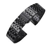 yaoqijie Correa de reloj de acero inoxidable 304L macizo for Omega, Seiko, correas de reloj con hebilla de mariposa de 18 mm, 20 mm y 22 mm lasting(schwarz,18mm)