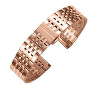 yaoqijie Correa de reloj de acero inoxidable 304L macizo for Omega, Seiko, correas de reloj con hebilla de mariposa de 18 mm, 20 mm y 22 mm lasting(Rose Gold,18mm)