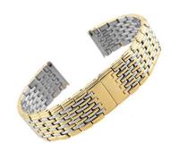 yaoqijie Correa de reloj de acero inoxidable de 13 mm, 18 mm, 20 mm, 22 mm y 24 mm for hombre y mujer, color plata y oro rosa. lasting(Gold silver,20mm)