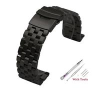 yaoqijie Correa de reloj de acero inoxidable macizo for hombre, pulsera de 18 mm, 20 mm, 22 mm, 24 mm y 26 mm, con herramientas lasting(Black-Screw,20mm)