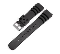 yaoqijie Correa de reloj de goma suave de buceo 20 mm 22 mm 24 mm Pulsera deportiva impermeable Correa de reloj Compatible con Seiko Diver Scuba Compatible con Casio lasting(Black Silver Bukcle,22mm)