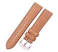 yaoqijie Correa de reloj de piel de becerro auténtica de Italia Compatible con Gear S3, correa de reloj de 22mm for hombres y mujeres con hebilla plateada de acero inoxidable plateada y negra lasting(