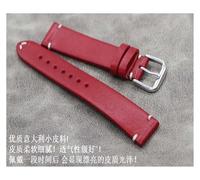 yaoqijie Cuero suave hecho a mano fino Compatible con correa de reloj DW 18mm 20mm 22mm azul rojo verde amarillo correa de reloj de cuero genuino lasting(Red,18mm)