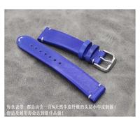 yaoqijie Cuero suave hecho a mano fino Compatible con correa de reloj DW 18mm 20mm 22mm azul rojo verde amarillo correa de reloj de cuero genuino lasting(Blu,22mm)