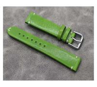 yaoqijie Cuero suave hecho a mano fino Compatible con correa de reloj DW 18mm 20mm 22mm azul rojo verde amarillo correa de reloj de cuero genuino lasting(Verde,22mm)