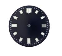 yaoqijie Esfera de reloj con escala de pescado de 28,55 mm, C3 Super Green luminosa for ensamblaje de movimiento automático NH35, piezas de reloj con calendario único azul y negro lasting(WZ-N-102)
