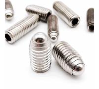 yaoqijie M3 M4 M5 M8 M10 M12 A2-70 304 Stainless steel Hex Hexagon Socket Allen Spring Ball Plunger Grub Point Set Screw Bolt lasting(16mm,M6 10pcs)
