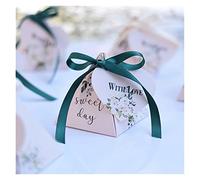 yaoqijie Nuevo caja de regalo Caja triangular Pirámide pequeña Caja pequeña caja de caramelo bolsas de embalaje Favor de boda Favor de papel Suministros de fiesta lasting ( Color : Verde , Size : 100