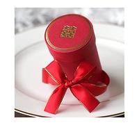 yaoqijie Nuevo cilindro Caja de caramelo de chocolate Favores de boda y cajas de regalo for decoración de bodas Bolsas de regalo Suministros de fiesta lasting ( Color : No letter-red , Size : 10pcs )