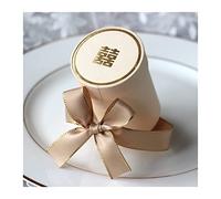 yaoqijie Nuevo cilindro Caja de caramelo de chocolate Favores de boda y cajas de regalo for decoración de bodas Bolsas de regalo Suministros de fiesta lasting ( Color : No letter-beige , Size : 10pcs