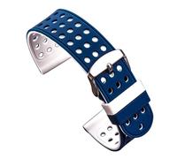 yaoqijie Pulsera de silicona transpirable for hombre y mujer, de dos tonos, de 18, 20, 22 y 24 mm. lasting(Blue and White,24mm)