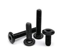 yaoqijie Tornillo de remache for muebles, cabeza plana grande, acero inoxidable 304 A2, color negro, M2, M3, M4, M5, M6, M8 lasting(8mm,50pcs M2.5)