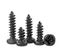 yaoqijie Tornillos autorroscantes de cabeza redonda M1.4 M1.7 M2 Tornillos pequeños electrónicos de cabeza redonda Phillips negros lasting(5 UK,M1.7-100pcs)