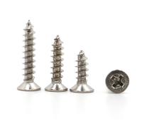 yaoqijie Tornillos autorroscantes niquelados de cabeza plana avellanada M2 M2.3 M2.6 M3 M4 for madera, 20/100 unidades lasting(4mm,M2 100pcs)