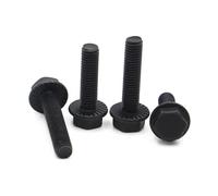 yaoqijie Tornillos de brida hexagonales for correa, M5, M6, M8, M10 y M12, acero negro grado 10.9 GB5789, for fijación pernos lasting(50mm,M12 1pc)