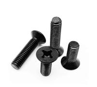 yaoqijie Tornillos de cabeza avellanada plana Phillips, acero inoxidable 304 A2-70, color negro, M1.6, M2, .5, M3 y M4, 5/10/50 unidades lasting(35mm,10pcs M6)