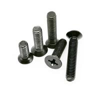 yaoqijie Tornillos de cabeza avellanada plana Phillips de acero al carbono, pequeños, negros, M1, M1.2, M1.4, M1.6, M2, M2.5, M3, M3.5, M4, GB819, 50 unidades lasting(4mm,M1.6)