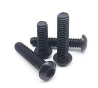 yaoqijie Tornillos de cabeza hueca hexagonal tipo hongo, acero inoxidable grado 10.9 ISO7380, M1.6, M2, .5, M3, M4, color negro, 10/50 unidades lasting(8mm,M3 (50pcs))